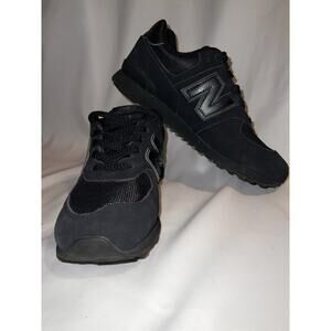 NEW BALANCE 574 CLASSIC SIZE 5 M WOMENS BLACK SUEDE & MESH FABRIC SNEAKERS